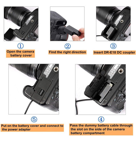 Kit Adaptador De Corriente Para Canon Eos Rebel Sl2 Sl3 T6i