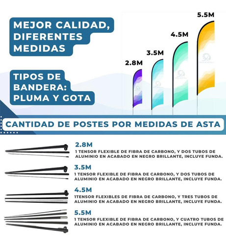 Asta De Bandera 2.8m+ Base Estructura Cruceta+ Pivote
