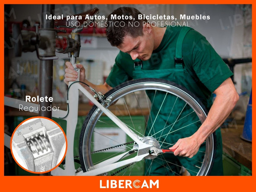 Imagen 8 de 10 de Llave Ajustable Francesa 8 Pulgadas 200mm Mango Goma