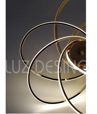 Araña Plafon Luces Led 90w Diseño Moderno Dorado Pal
