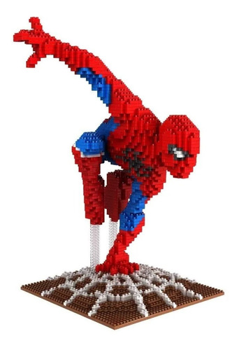 Spiderman De Bloques 3d Armable Lp Bricks 28cm Mini Blocks