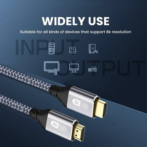 Cable Hdmi 2.1 Video 8k 60hz 4k 120hz Ps5 Ps4 Xbox 2 Metros