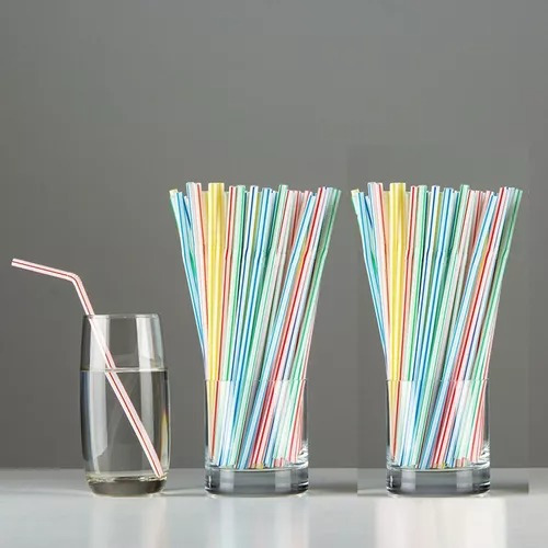 Pack De 100 Popotes Para Tapioca Biodegradables Deshechables Colores
