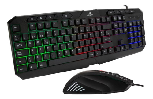 Kit Gamer Monster Iniciación Rgb Teclado + Mouse K4124