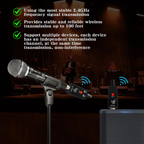 Sistema De Micrófono Inalámbrico Uhf 24 Ghz Xlr Mmg