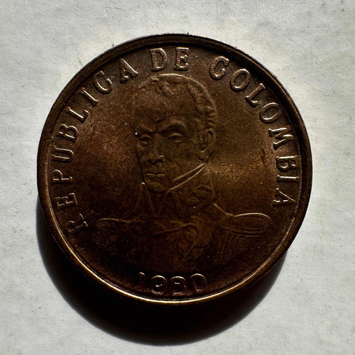Moneda 2 Pesos Colombia 1980 Sin Circular