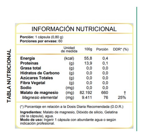 Malato De Magnesio + Ácido Malico Fnl 60 Caps. Fibromialgia