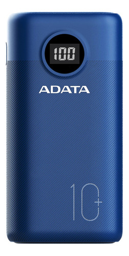 Adata P10000qcd Power Bank 10000mah Multi Carga Rápida, Azul