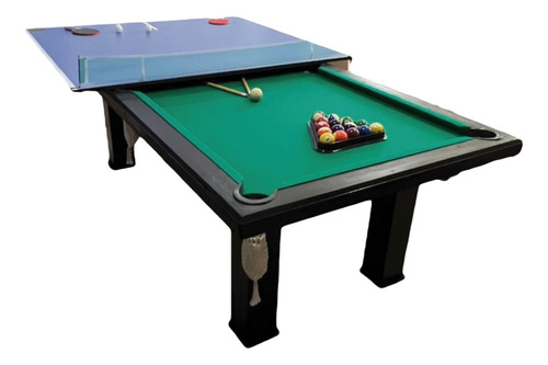 Mesa De Pool Multifuncion 3 En 1 Con Accesorios Paño Verde Oscuro