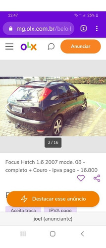 Ford Focus 1.6 Flex 2007/08 Completo + Couroleto