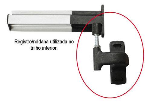 3x Roldana Trilho Inferior Dir/esq - Registro Guia/regulador