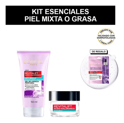 Kit L'oréal Paris Piel Mixta + Mascarilla De Regalo