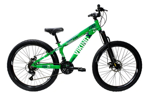 Bicicleta Vikingx Freeride Tuff Aro 26 Freio A Disco 21 Marc Cor Verde Neon X25 Tamanho Do Quadro Único