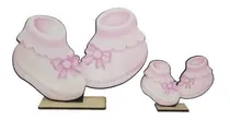 Comprar 30 Souvenir+6 Centros+1 Gigante Babyshower Escarpines Rosa