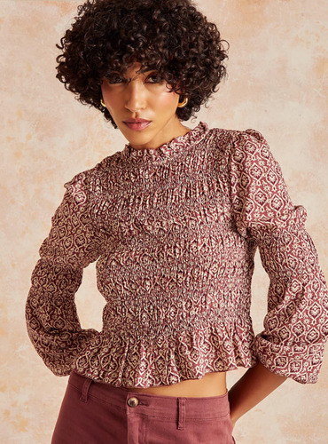 Blusa Boho Panal De Abejas