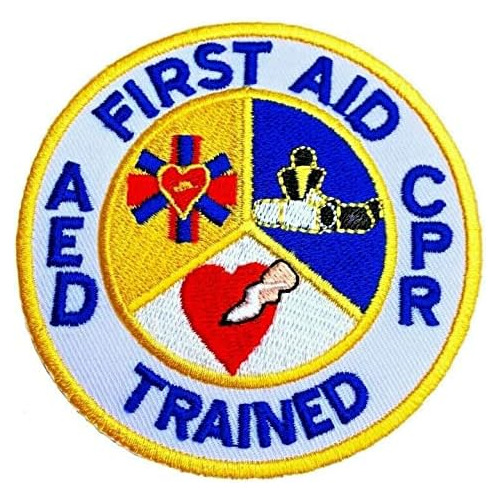 Parche De  Primeros Auxilios Aed Cpr Trained  (3 Pulgad...