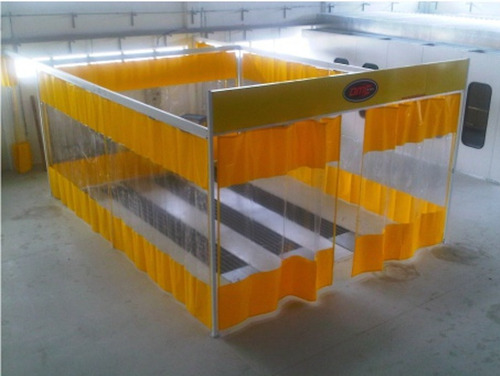 Cortina Cabine Pintura Plástica Lonas Box Transparente Ilhos