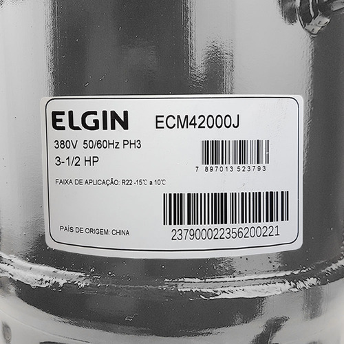 Compressor Elgin Ecm 42000 J 3,5 Hp Trifásico 380v R22