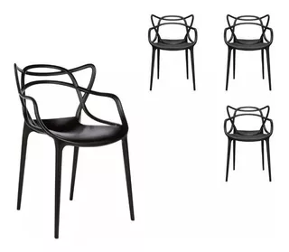 Sillas Master X4 Reforzadas Exterior Apilable Full Baires4 Cantidad de sillas por set 4 Color de la estructura de la silla Negro