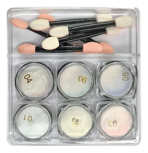 6un Decoração Unhas Glitter Flocado Variados Encapsulamento Cor Hs-448