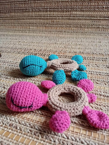 1 Sonajero De Tortuga-tejido A Crochet- Juguetes Sensitivos 