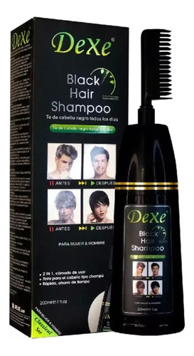 Shanpoo Cubre Canas Instantáneo Tinte Negro Hombres Mujer