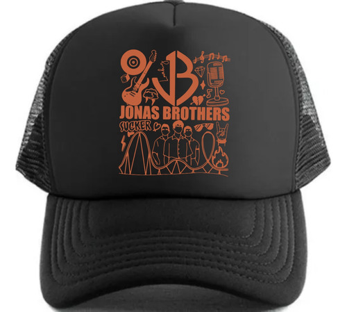 Gorra Vinilo Trucker Personalizada Logo Jonas Brothers