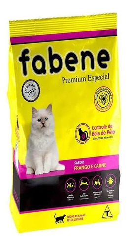 Ração Fabene Feline para Gatos Adultos Sabor Frango e Carne 3kg