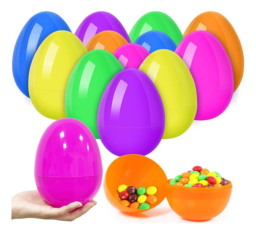 12 Huevos De Pascua Semana Vacios Plastico Capsulas Esferas