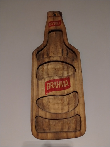 Botella De Madera Colgante Con Publicidad De Cerveza Brahma 