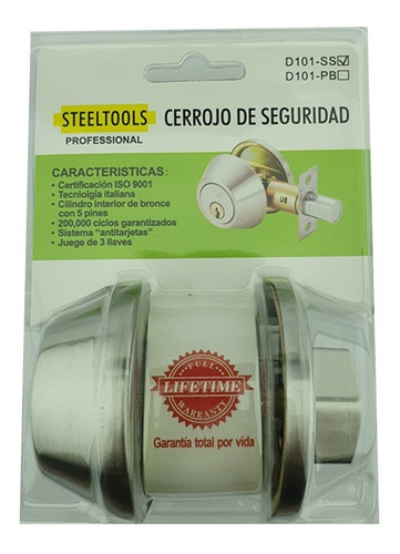 Chapa De Seguridad Llave Mariposa D101pb/d101ss Steeltools