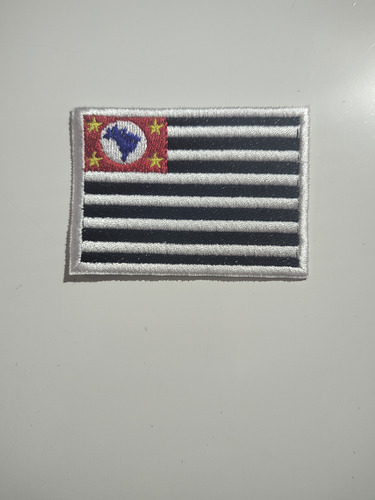 Kit 10 Patch Bordado Com Velcro-bandeira -são Paulo Branco Lisa