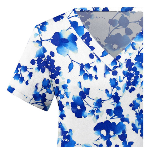 Camiseta Para Mujer, Manga Corta, Cuello En V, Uniforme Con