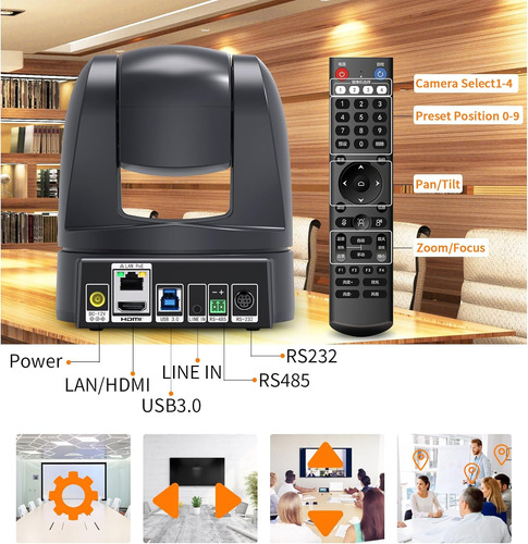 Cámara Ptz 4k 20x Zoom Hdmi/usb3.0 Poe Para Conferencias