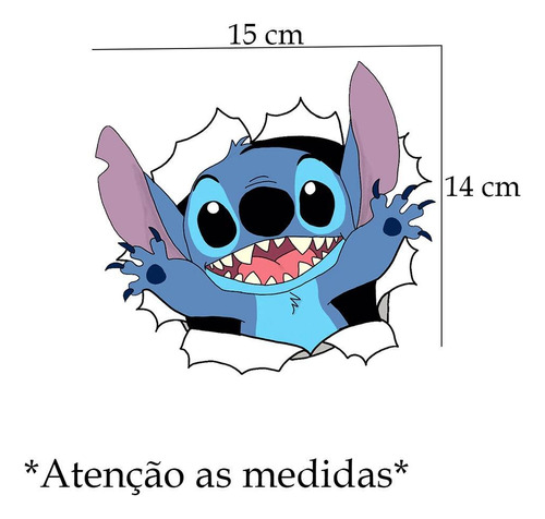 Adesivo De Carro Buraco Com Stitch