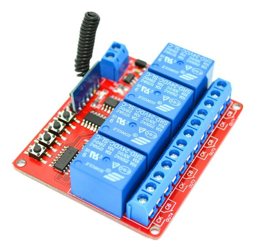 Imagen 4 de 8 de Interruptor De Telemando Con Módulo Receptor 12v 4-canal