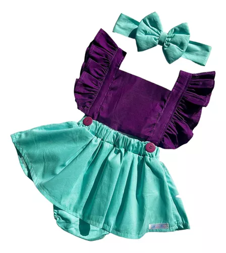 Roupa Bebê Romper Saia Ariel Pequena Sereia em Promoção na Americanas