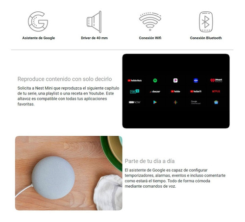 Google Nest Mini Asistente Virtual Chalk Loi Chile
