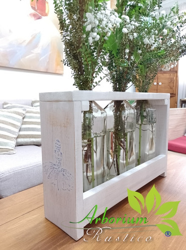 Imagen 3 de 3 de Centro De Mesa En Madera Para Flores