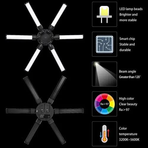 Aro De Luz Led Profesional Lampara De Estrella 60w 5600k Cuotas