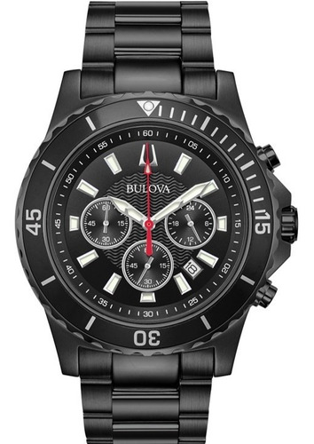 Reloj Bulova  98b337  Hombre Ext Acero Gris Wr100 Full