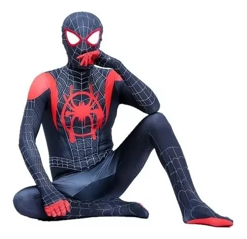 Miles Morales Difraces Spiderman  Supe Herores Mono De Superhéroe Traje De Cosplay Para Niños