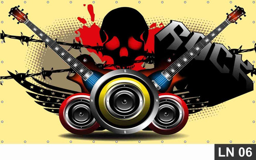 Imagem 5 de 6 de Painel De Festa Aniversário Rock N Roll 3m² Lona