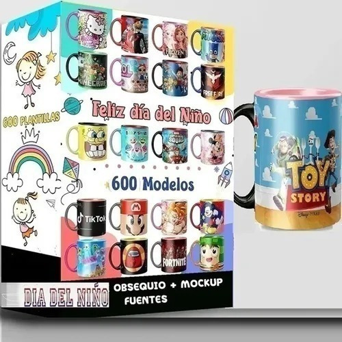 Imagen 1 de 1 de +100 Plantillas Sublimación Tazas Infantiles Dia Del Niño