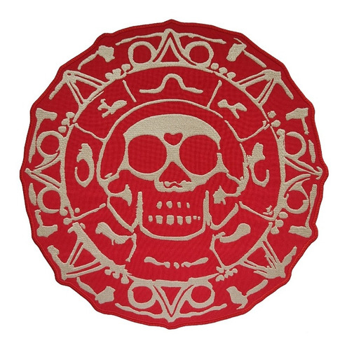 Parche Bordado Moneda De Oro Pirata Pirate Skull Medallon