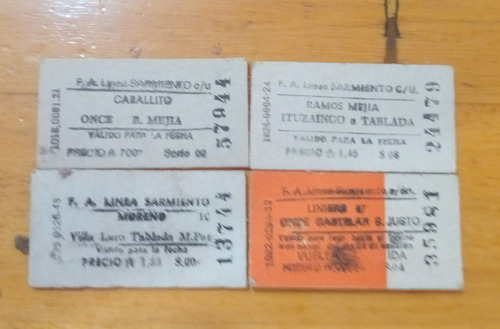 14 Antiguos Boletos Tren Ferrocarril Varios (Usado)
