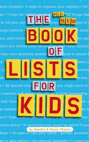 The All-new Book Of Lists For Kids, De Sandra Choron. Editorial Mariner Books, Tapa Blanda En Inglés