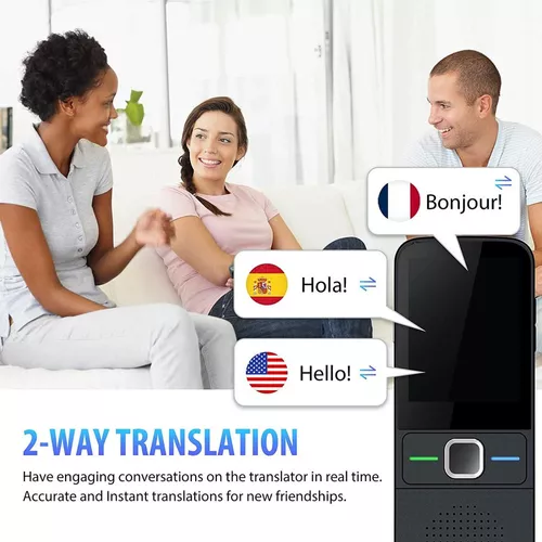 Dispositivo traductor de idiomas, traductor instantáneo portátil  bidireccional, traducción de fotos por voz en línea sin conexión,  compatible con 137