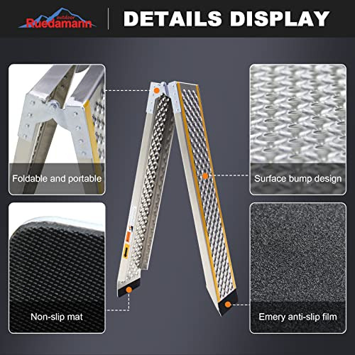 78.7 L × 8.5 W Car Ramps, 600 Lbs Capacity Foldable ...