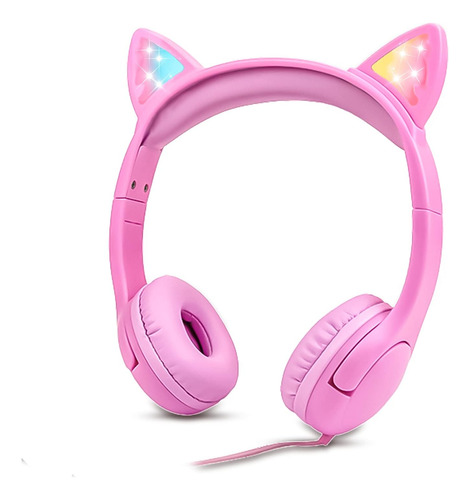 Olyre Audífonos Para Niñas Con Led Up Cat Ears 85db Para